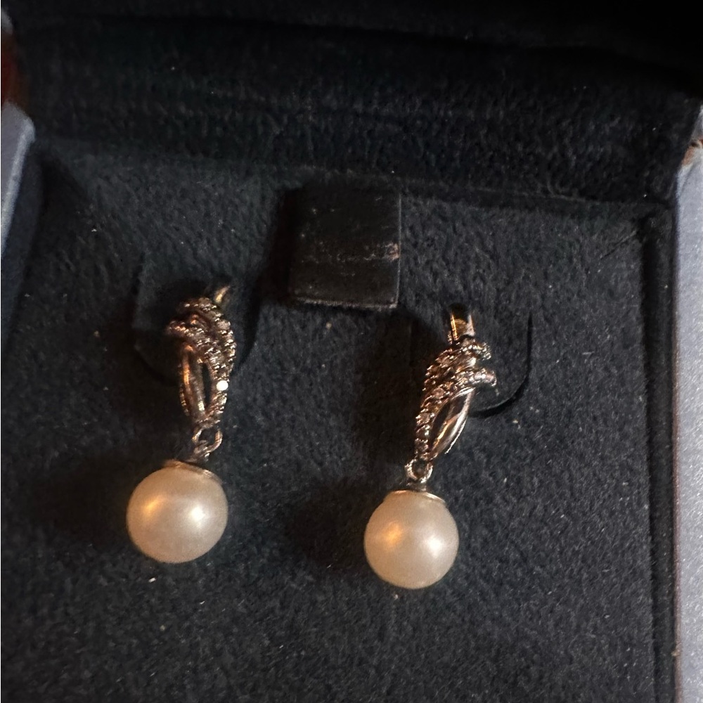 Kohl's sterling Silver genuine Pearl Earrings